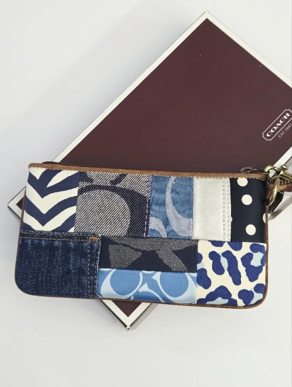 NWT VINTAGE COACH Y2K PATCHWORK WRISTLET BAG INDIGO 40529
